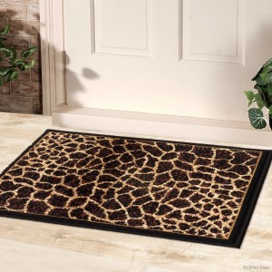 Allstar Black Doormat Accent Rug Woven High Quality Rug, Raw Natural Animal Skin Design Area Rug, Giraffe Skin (2' 0" x 2' 11")   